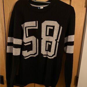 Divided Black and Gray Crewneck Sweater